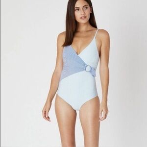Onia Lila One Piece‎ Swimsuit Seersucker Nautical NWOT Size S